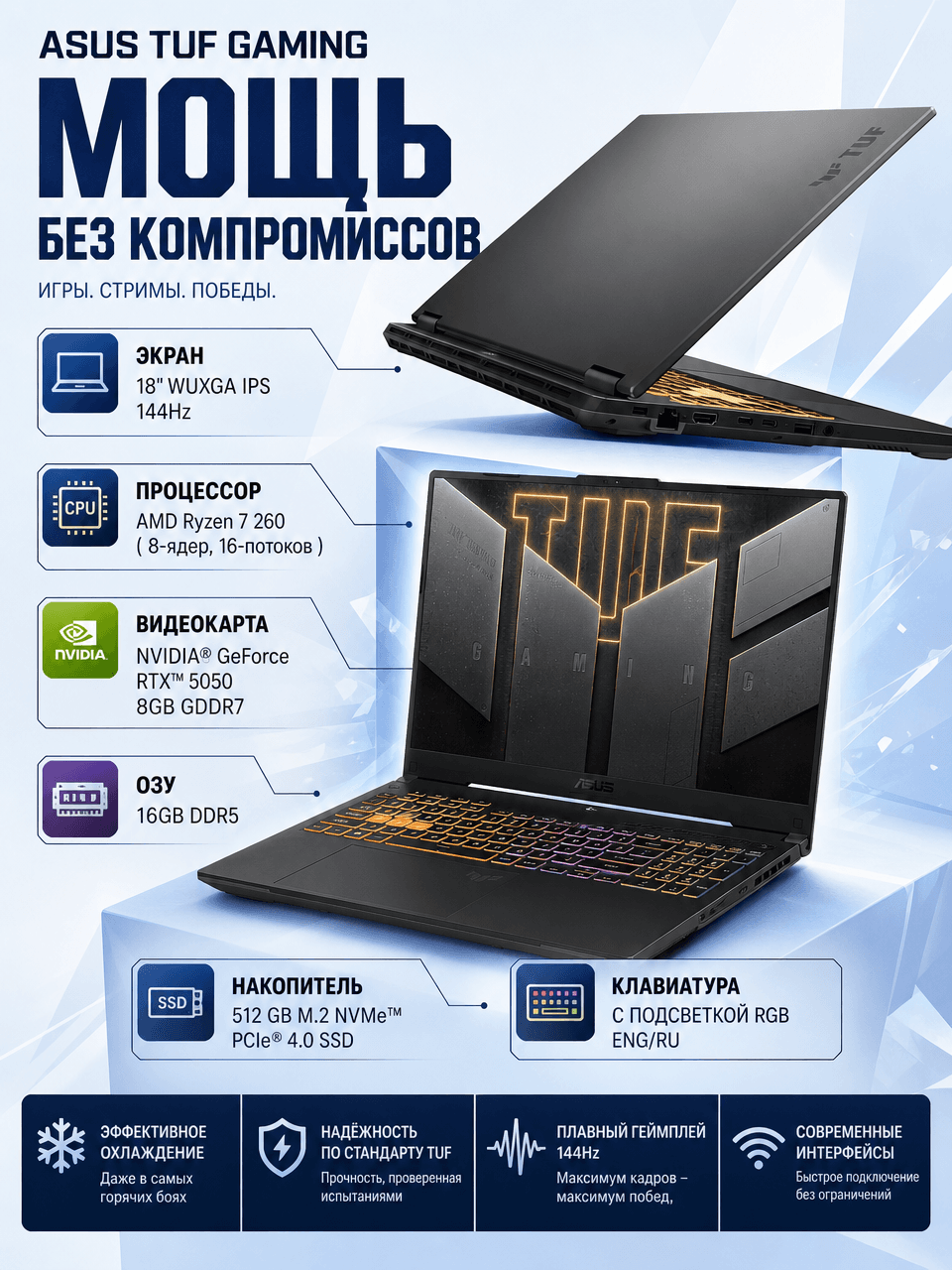 Ноутбук Asus Tuf FA808U (R7-260/RTX 5050)