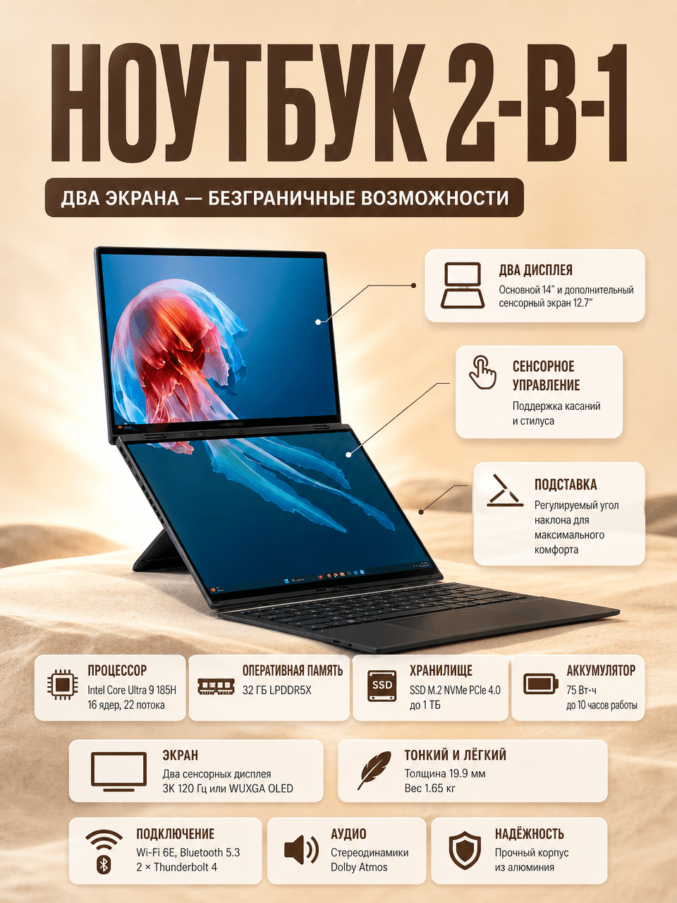 Ноутбук ASUS Zenbook Duo UX8406
